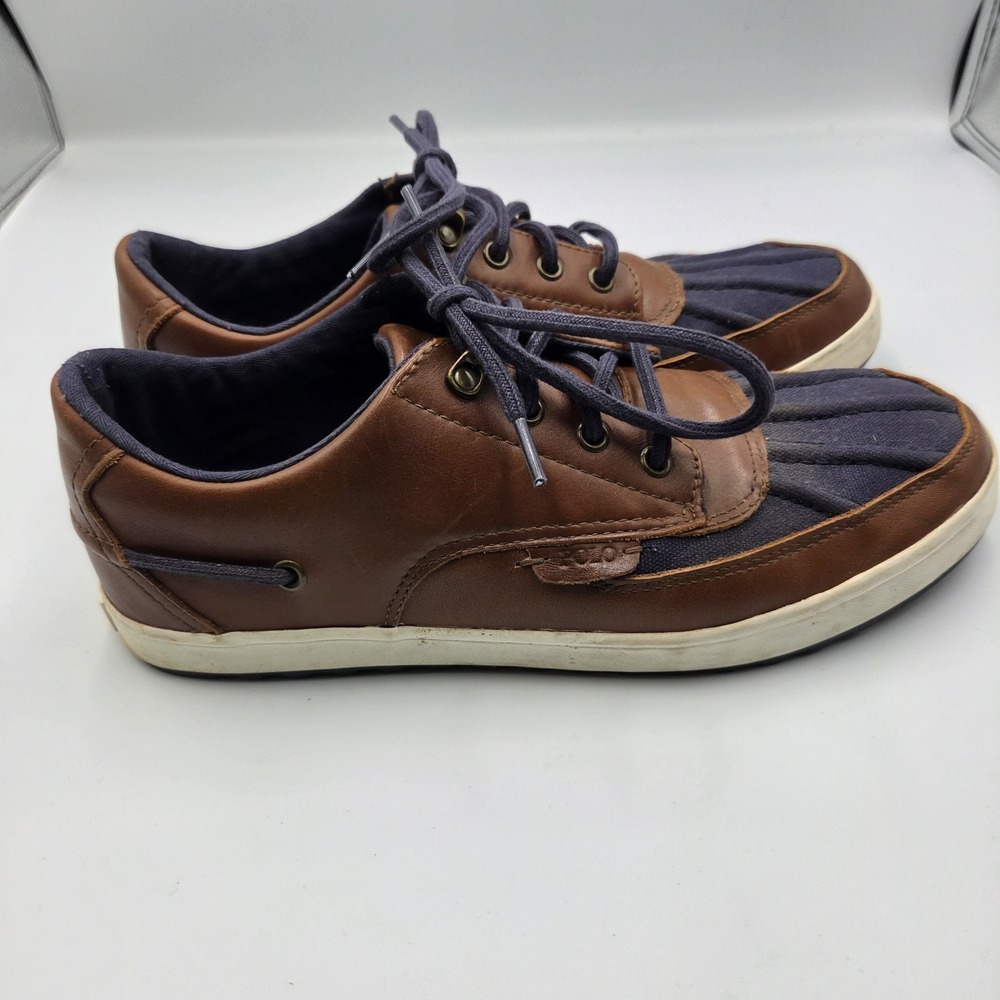 Polo Ralph Lauren Ramiro Canvas Sneaker Deck Shoe Navy Lace-up Nautical 10.5 D - Picture 2 of 9